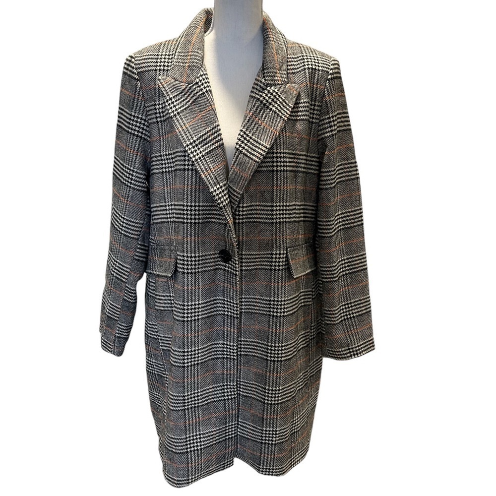 {Kendall & Kylie} Plaid Wool Coat